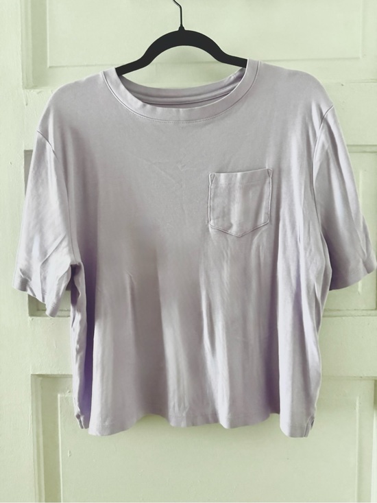 a new day Tops - a new day Lavender Short Sleeve Pocket Tee